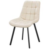 Vierfußstuhl Neva Beige B: 51 cm - Beige/Schwarz, MODERN, Leder/Metall (51/88/62cm) - Livetastic