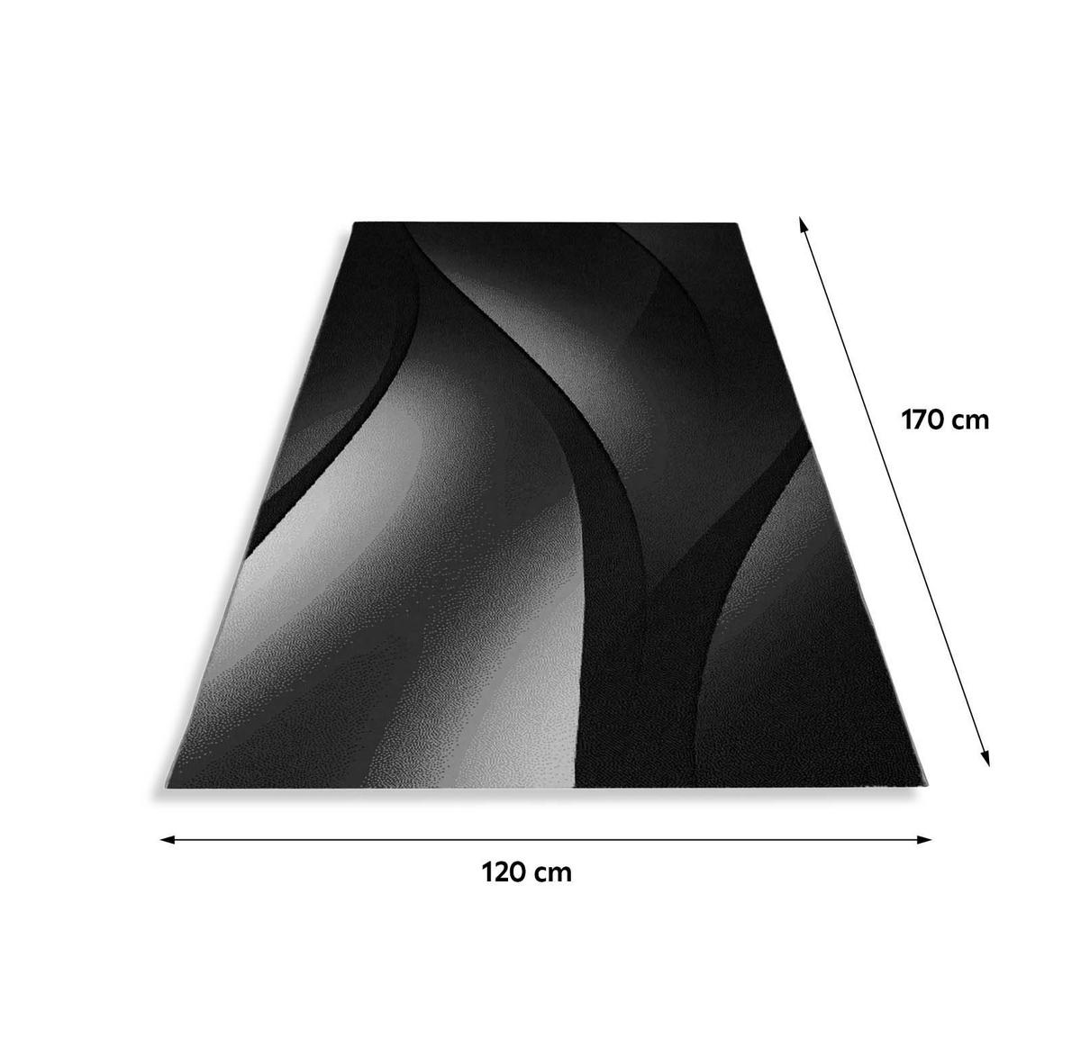 Webteppich Schwarz/Weiß Naturfaser Plus 120x170 cm - Schwarz/Weiß, Design, Textil (120/170cm)