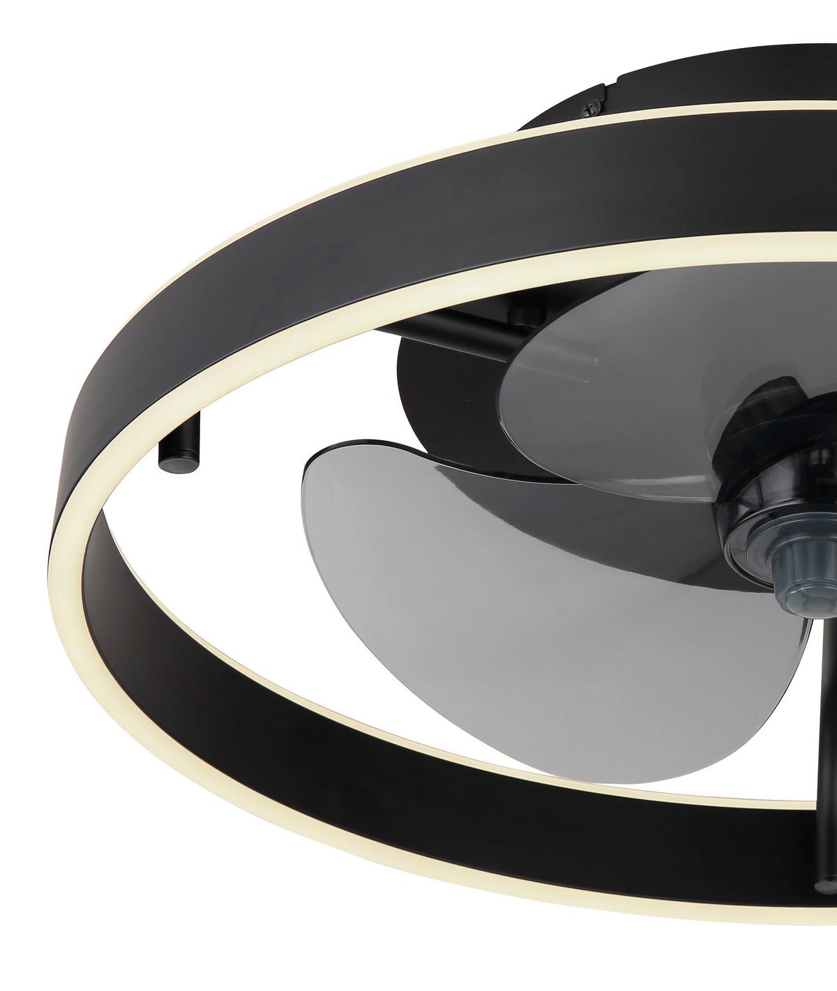 Deckenventilator Conway Schwarz Weiß D: 50 Cm - Schwarz/Weiß, KONVENTIONELL, Kunststoff/Metall (50/14,5cm) - Globo