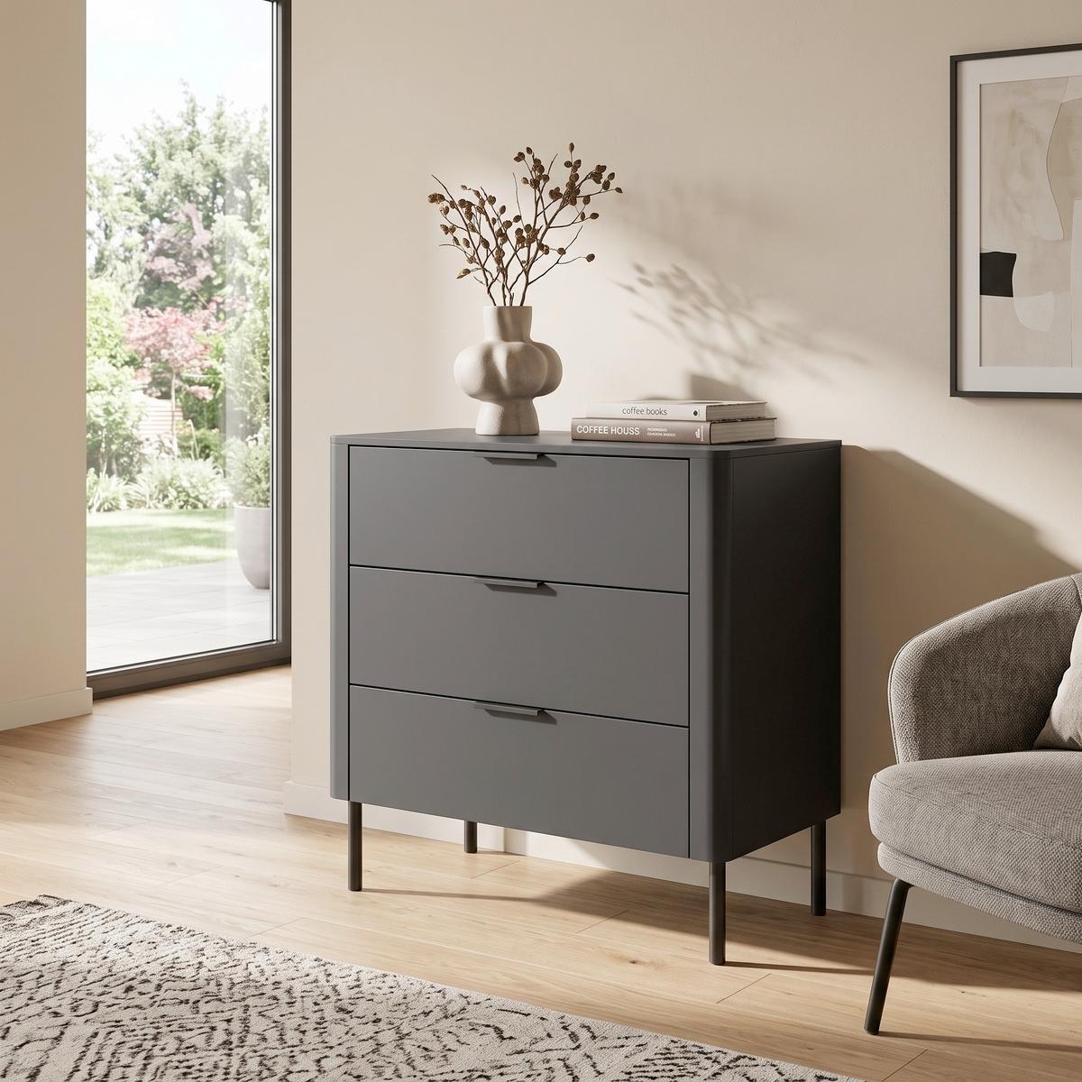 Kommode Gunnar Schwarz B: 94 cm - Schwarz, Design, Holz (94/93/52cm) - Livetastic