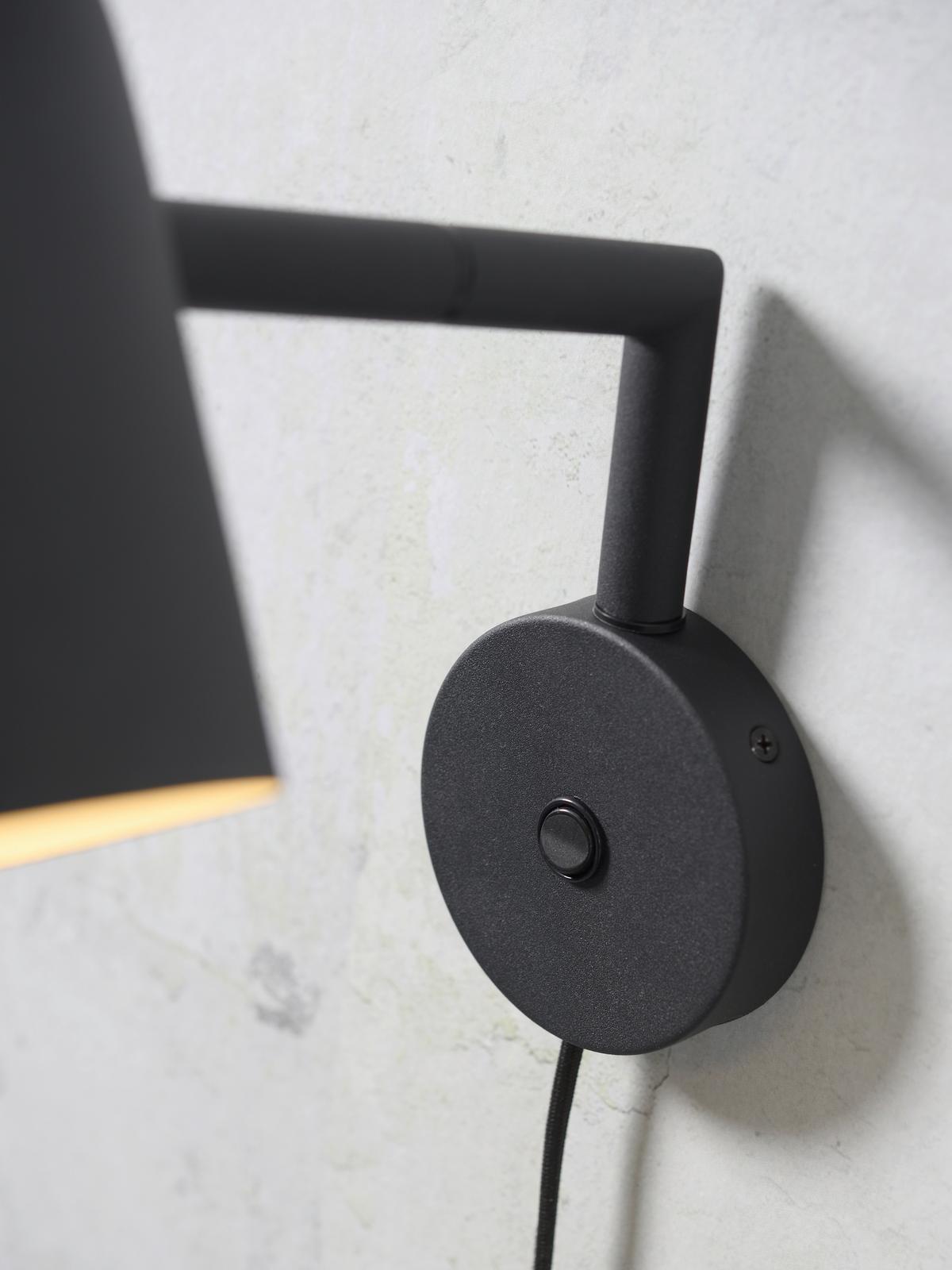 Wandleuchte Marseille 1-Flammig drehbar - Schwarz, Design, Metall (33/15/33cm) - It's about Romi