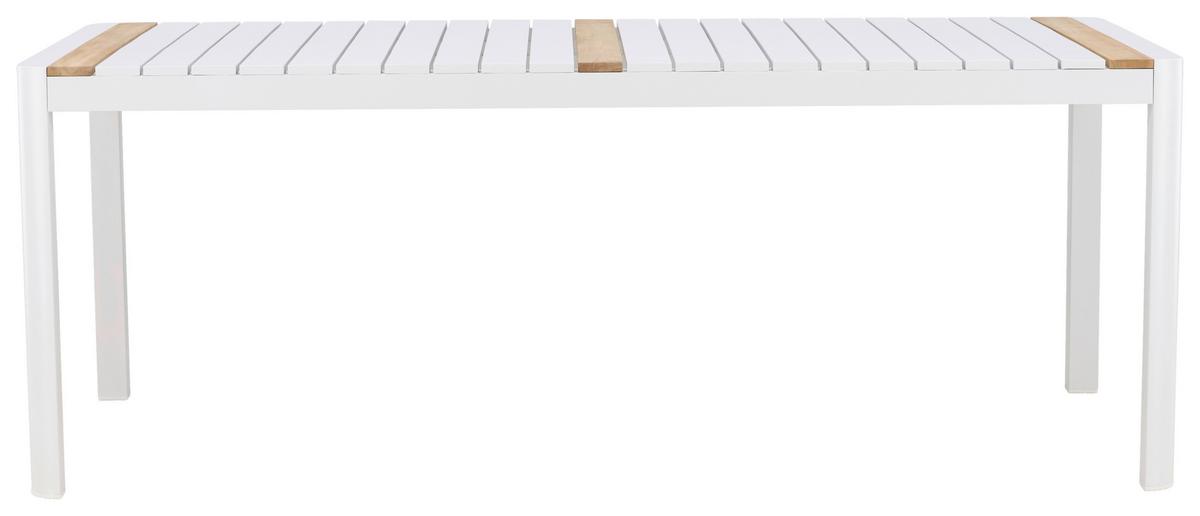 Gartentisch Togo Teakholz/metall L 100 Cm - Weiß, KONVENTIONELL, Holz/Metall (200/100/75cm) - Gardenson