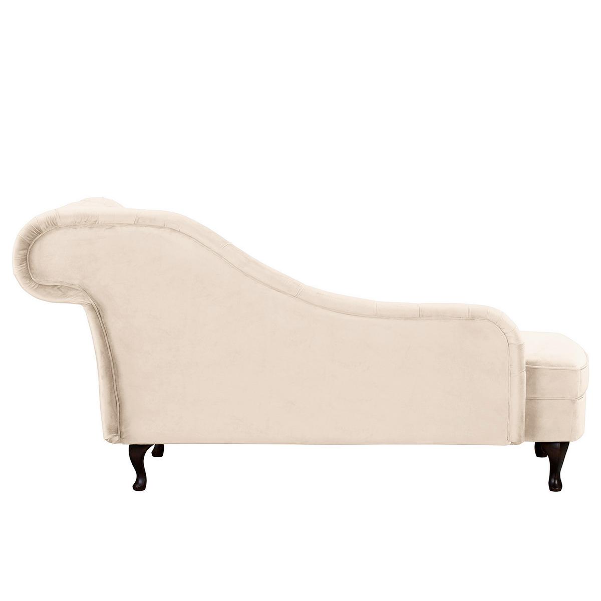 Récamiere Pako Creme B: 185cm - Creme/Braun, Design, Textil (185/93/75cm) - Livetastic
