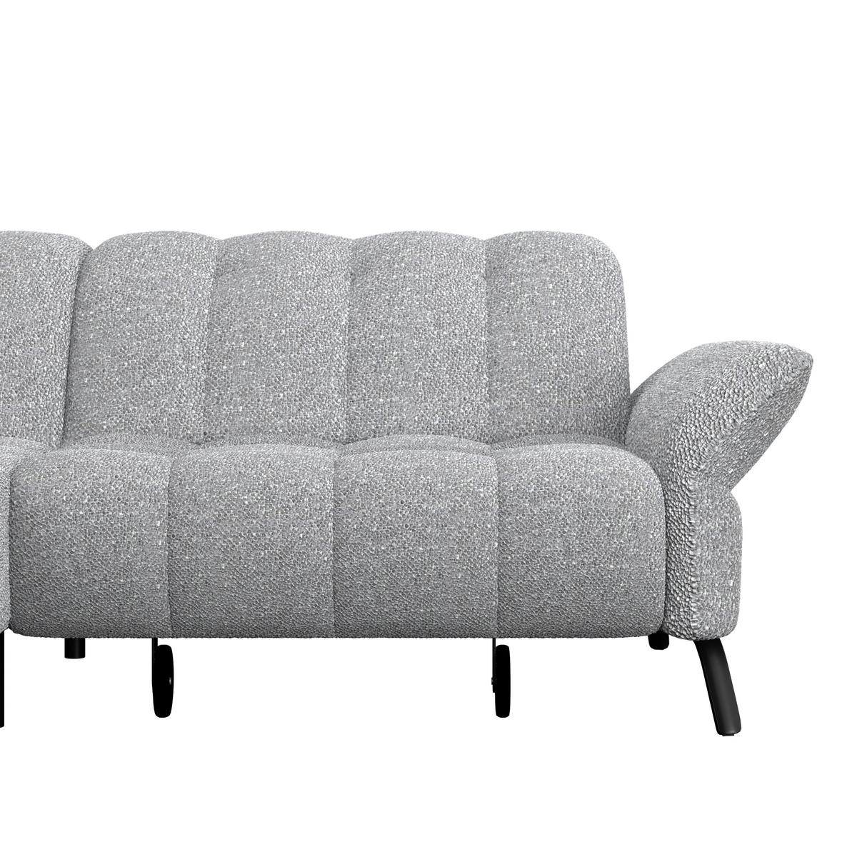 Ecksofa Coast Silber, 173x244cm - Silberfarben/Schwarz, KONVENTIONELL, Holzwerkstoff/Textil (173/244cm)