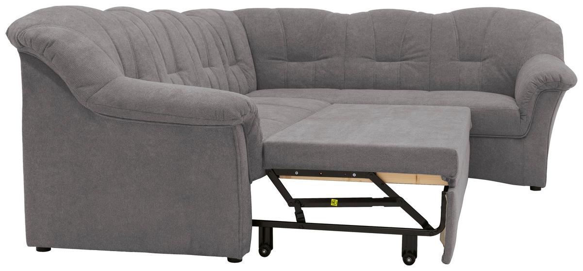Ecksofa Mit Schlaffunktion Papenburg Dunkelgrau - Dunkelgrau/Schwarz, KONVENTIONELL, Textil (243/192cm) - MID.YOU