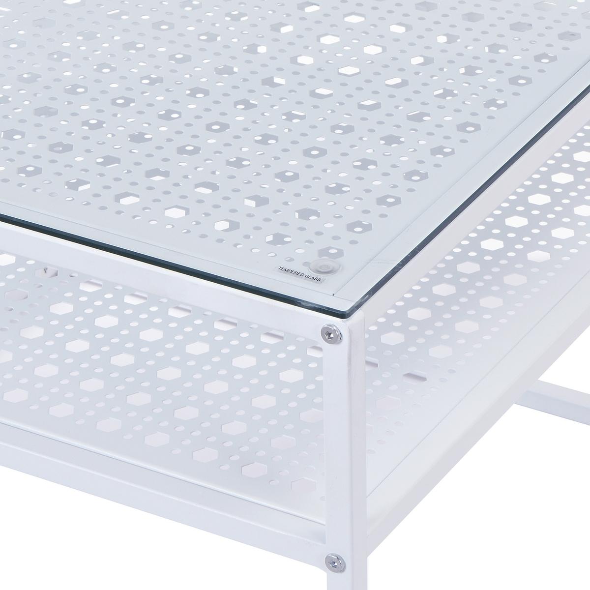 COUCHTISCH Weiß L: 60cm - Weiß, Design, Glas/Metall (60/60/45cm) - MID.YOU