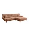 Ecksofa Chenille Koralle S: 290x166 cm - Wildeiche/Koralle, MODERN, Textil (290/166cm) - MID.YOU