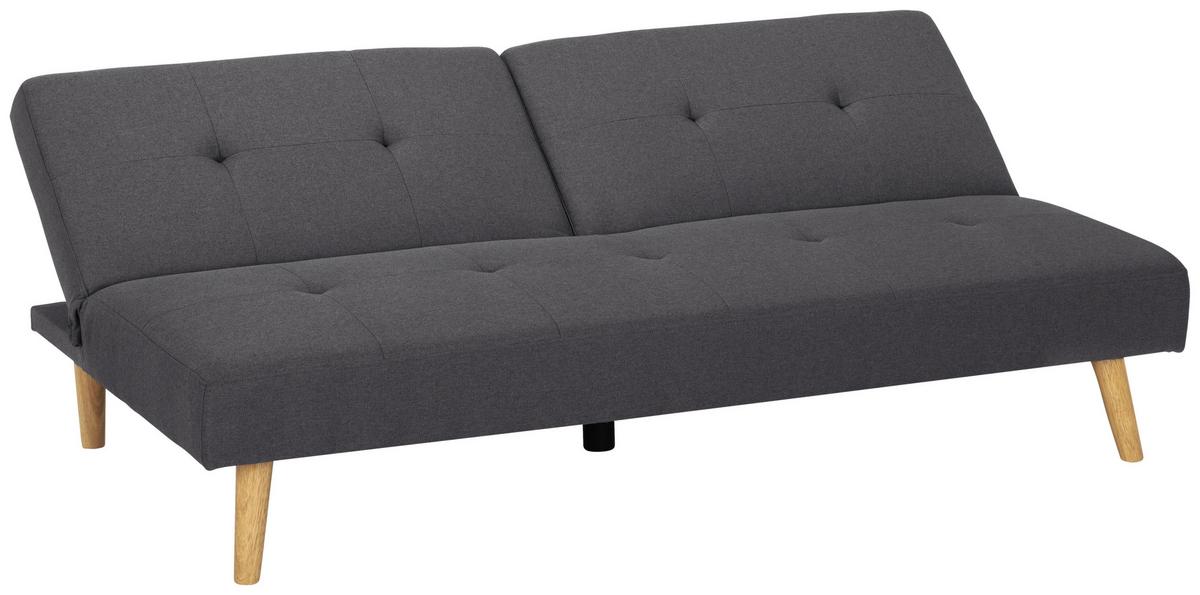 Schlafsofa Dunkelgrau Volos 178x88 cm - Dunkelgrau/Naturfarben, Basics, Textil (178/76/88cm) - MID.YOU