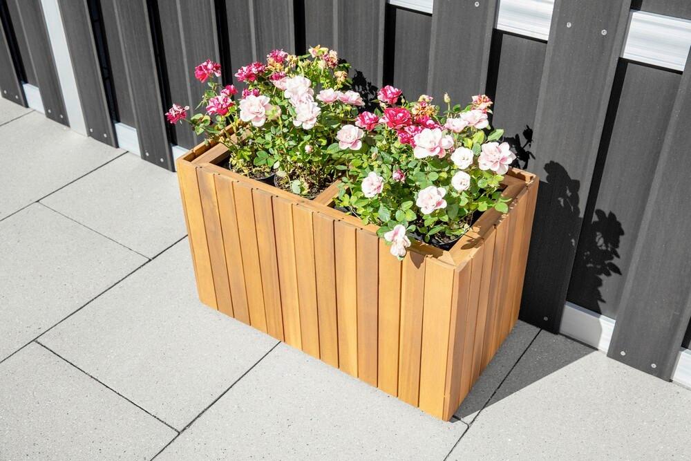Blumenkasten H: 35 cm, Braun - Mokka, Basics, Holz (57/30/35cm) - Prestige Home
