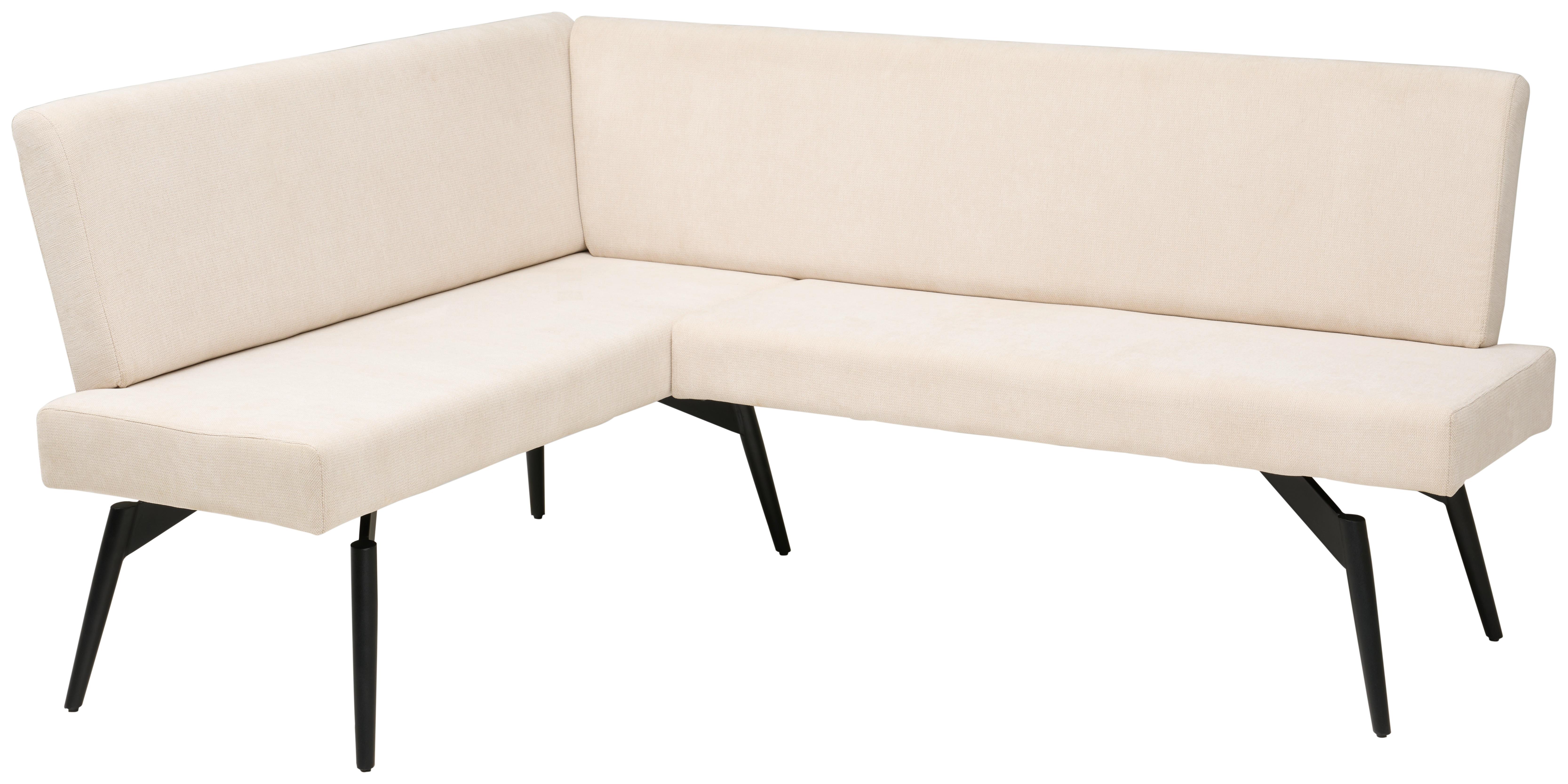 Eckbank Tinos Beige, S: 150x190 cm - Beige/Schwarz, KONVENTIONELL, Textil/Metall (150/190cm) - MID.YOU