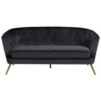 Háromüléses Kanapé Lita - fekete/sötétzöld, Modern, textil/fém (183/78/83cm) - Ti'me