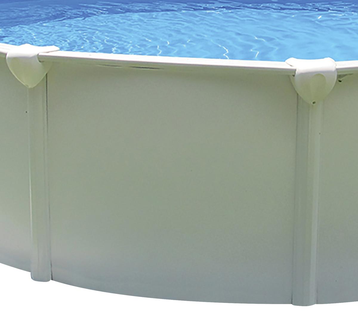 Stahlrahmenpool Rund Set Steely mit Pumpe Ø 360 cm - Blau/Weiß, MODERN, Kunststoff/Metall (360/132cm)