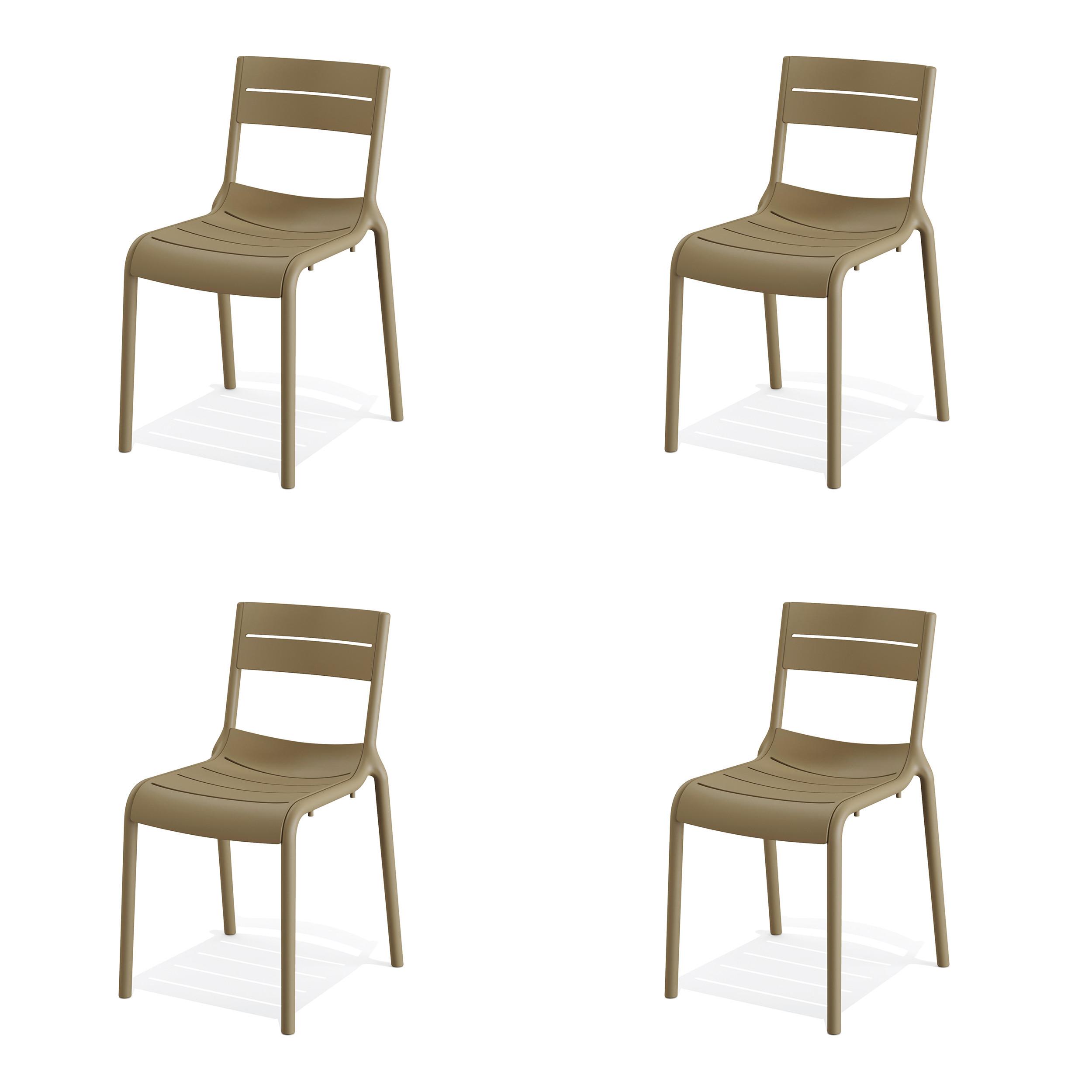 Gartenstuhl-Set 4x Calor  Stuhl Sand - Sandfarben, Basics, Kunststoff (49/82/55cm) - Gardenson