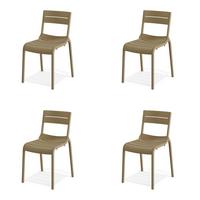 Gartenstuhl-Set 4x Calor  Stuhl Sand - Sandfarben, Basics, Kunststoff (49/82/55cm) - Gardenson