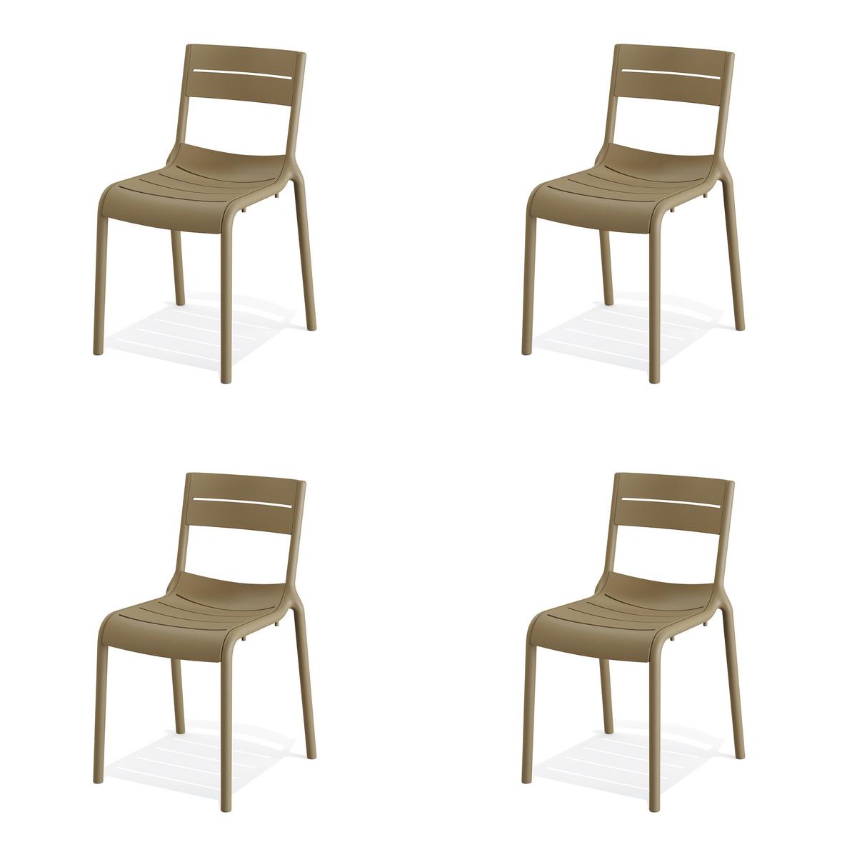 Gartenstuhl-Set 4x Calor  Stuhl Sand - Sandfarben, Basics, Kunststoff (49/82/55cm) - Gardenson