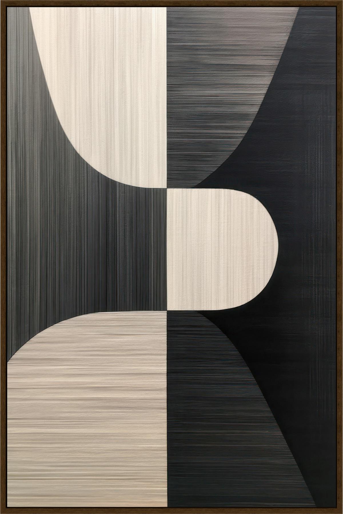 Obraz na plátně LOTTA, 60x90cm - černá/béžová, Moderní, kompozitní dřevo/textil (60/90cm) - Premium Living