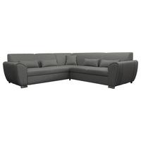 Ecksofa Delux Grau Mit Schlaffunktion Ottomane Links - Silberfarben/Grau, Design, Textil (266/266cm) - Livetastic