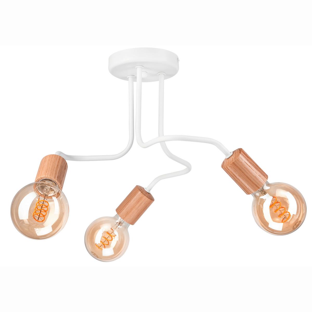 Deckenleuchte Weiß D: 40 Cm - Weiß, Basics, Holz/Metall (40/26cm)