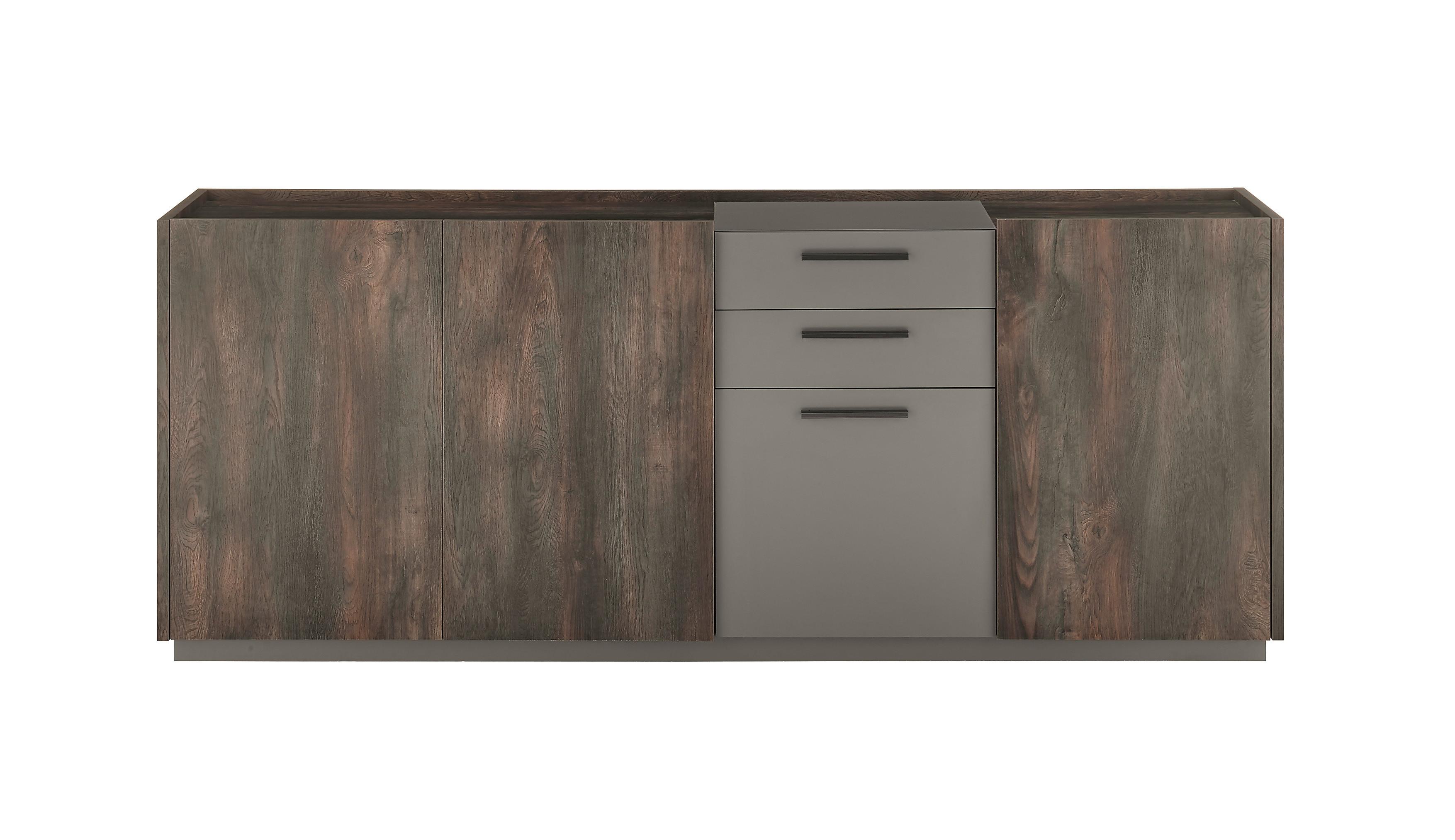 Sideboard Largo Anthrazit/Eichefarben B: 200cm