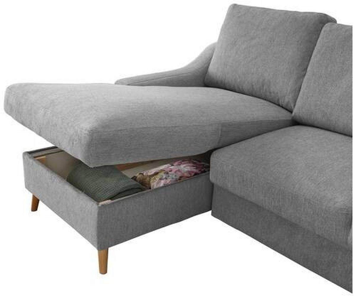 Ecksofa Valentina Grau S: 150/228 Cm - Dunkelrosa/Naturfarben, Design, Textil (150/228cm) - MID.YOU