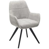 Armlehnstuhl Kimberly Grau/schwarz Gepolstert - Schwarz/Grau, LIFESTYLE, Textil/Metall (57/84/60cm) - MID.YOU