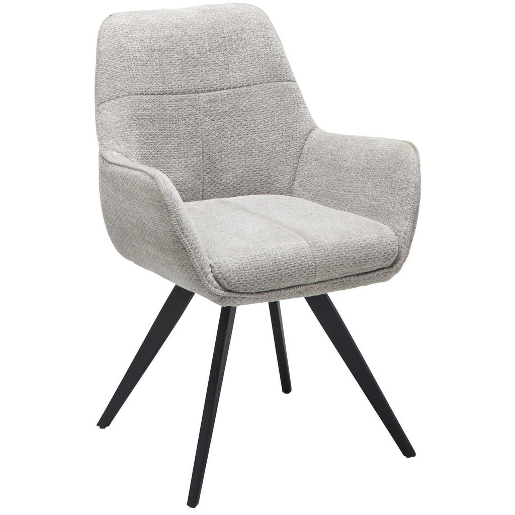Armlehnstuhl Kimberly Grau/Schwarz Gepolstert