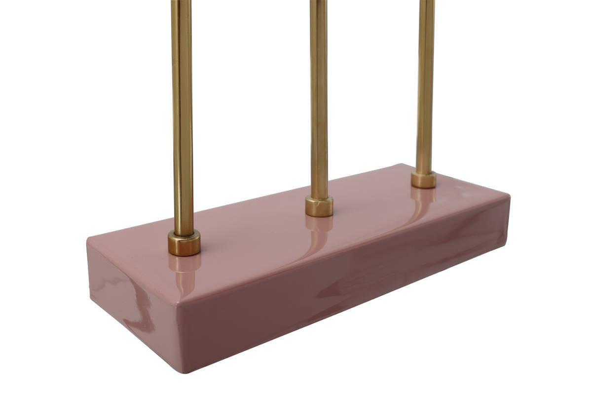 Kerzenständer Art Deco Eisen Rosa/Goldfarben für 3 Kerzen - Goldfarben/Rosa, Trend, Metall (26/39,5/9cm) - Kayoom