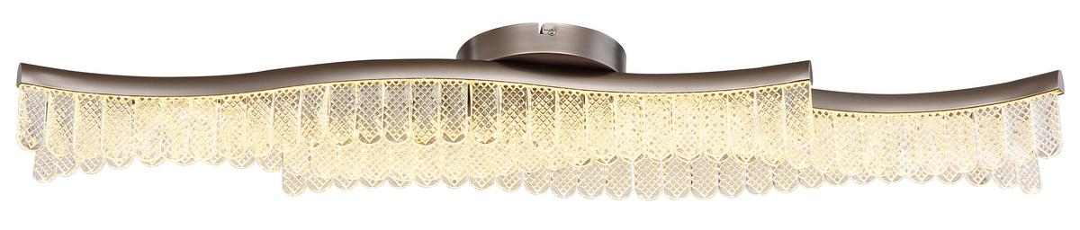 LED-DECKENLEUCHTE 67348D JULIET - Klar/Graphitfarben, Design, Kunststoff/Metall (108/18/13cm) - Globo