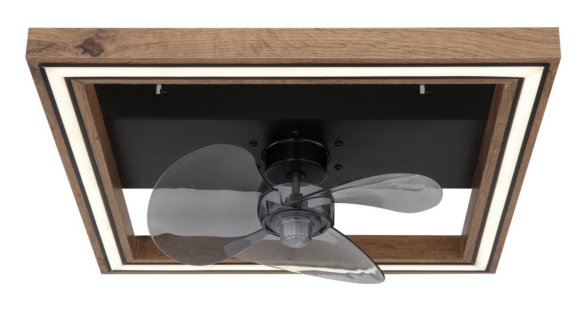 Deckenventilator 03659 - Dunkelbraun/Opal, Natur, Holzwerkstoff/Kunststoff (44/44/13,5cm) - Globo