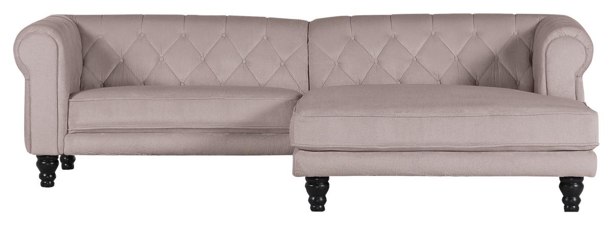 Ecksofa Jonte Beige S: 260x160 cm - Dunkelbraun/Beige, Design, Textil (260/160cm) - MID.YOU