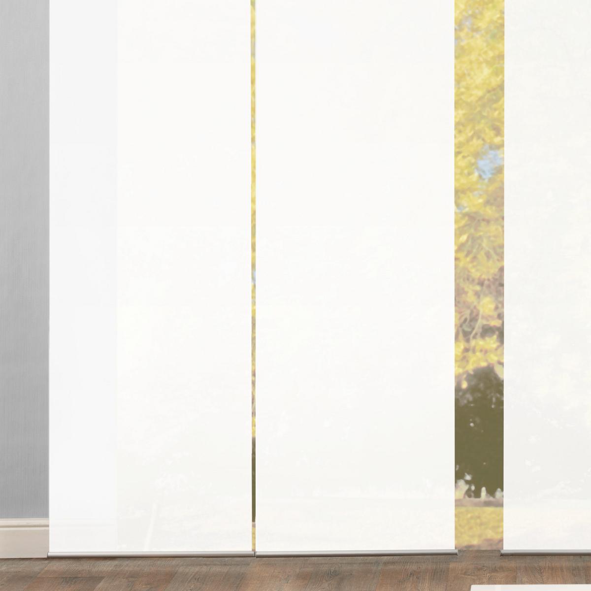 Flächenvorhang 5-tlg. Rom B: 60 Cm, Weiß Halbtransparent - Weiß, MODERN, Textil (60/245cm)