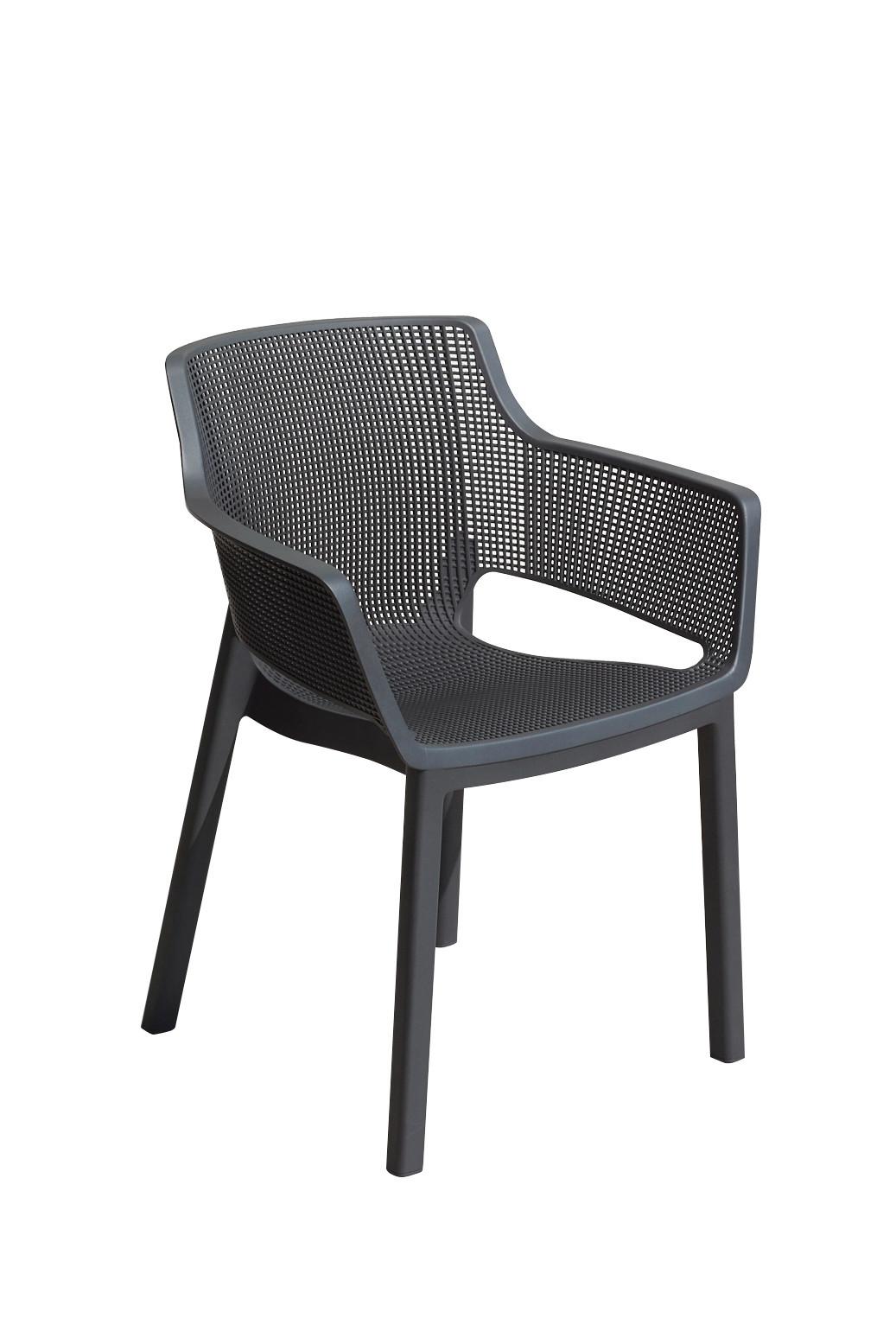 ZAHRADNÍ ŽIDLE ELISA - barvy grafitu, Konvenční, plast (61/77/53cm) - Ambia Garden