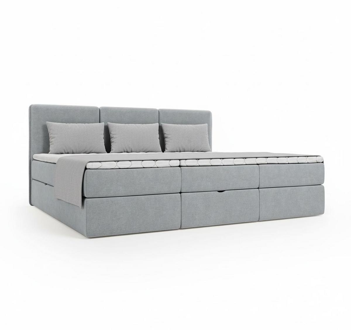 Familienbett Domino Combo Mit Bettkasten, Dunkelgrau 270x200 - Dunkelgrau/Schwarz, MODERN, Holz/Holzwerkstoff (270/200cm) - MID.YOU