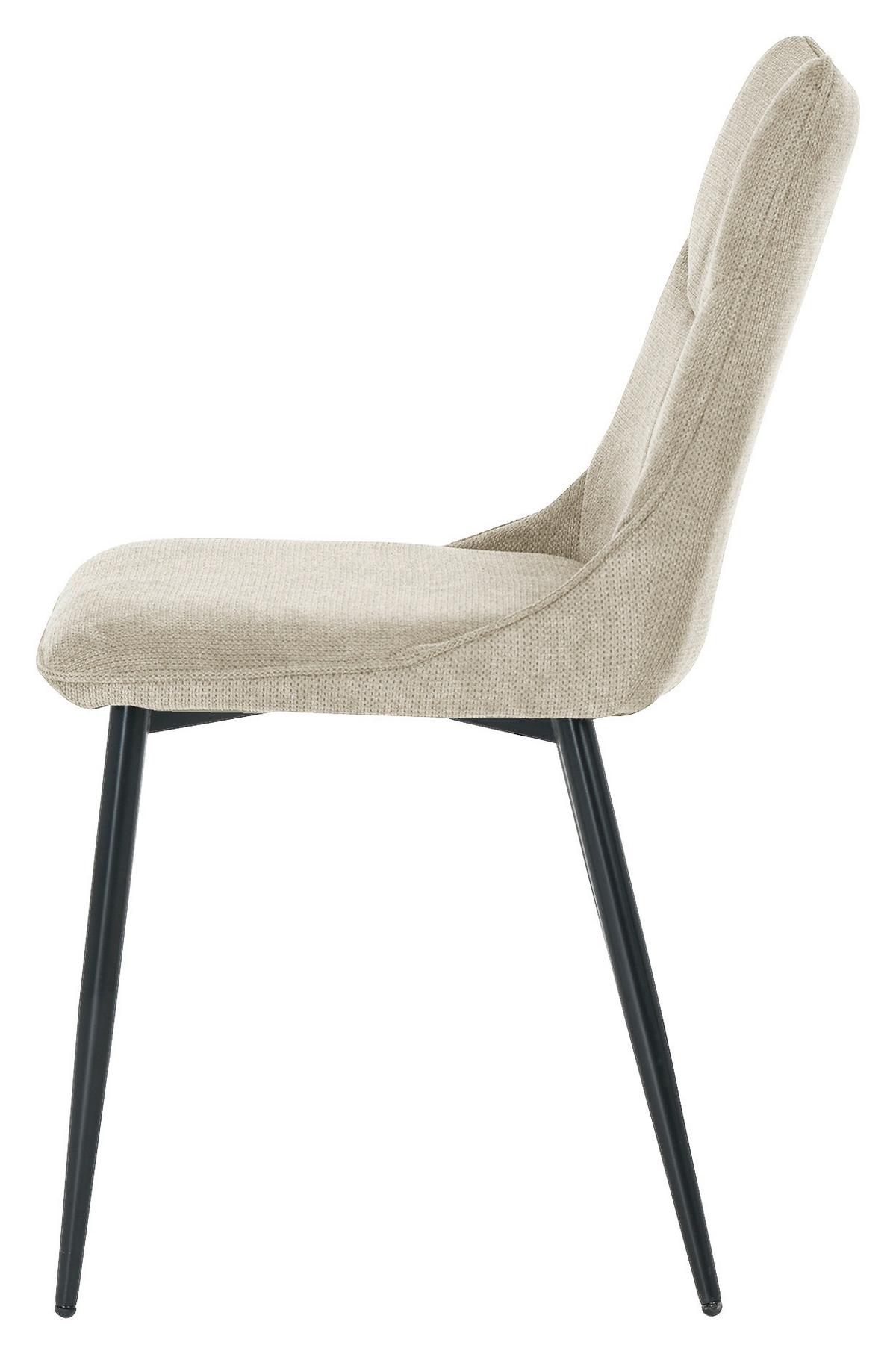 Stuhl-set Carlo, Taupe, B: 59 Cm - Taupe/Schwarz, Design, Textil/Metall (59/88/47cm) - MID.YOU