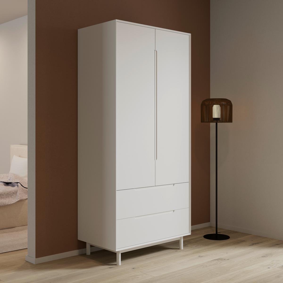 Šatníková skriňa MARLO š. cca 100 cm, dekor biela - biela, Modern, drevo/kompozitné drevo (100/223/60cm) - Bessagi Home