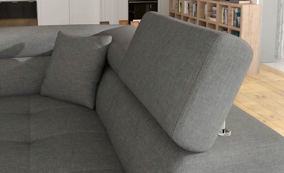 Ecksofa Anton Grau S: 272x203 Cm - Chromfarben/Grau, Design, Textil (272/203cm) - MID.YOU