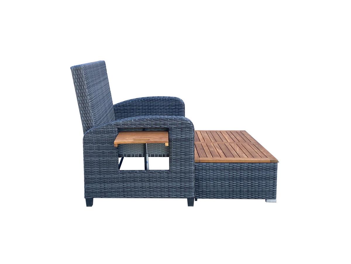 Loungegarnitur Bari - Dunkelgrau/Anthrazit, Basics, Holz/Kunststoff (116/95/118cm) - Gardenson