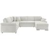 Wohnlandschaft Terana Creme mit Schlaffunktion, Mikrofaser - Chromfarben/Creme, KONVENTIONELL, Textil (219/305/157cm) - Livetastic