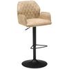 Barhocker Höhenverstellbar Mit Lehne Wanda Webstoff Beige - Beige/Schwarz, KONVENTIONELL, Textil/Metall (51/90-111/52cm) - MID.YOU