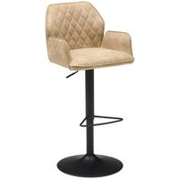 Barhocker Höhenverstellbar Mit Lehne Wanda Webstoff Beige - Beige/Schwarz, KONVENTIONELL, Textil/Metall (51/90-111/52cm) - MID.YOU