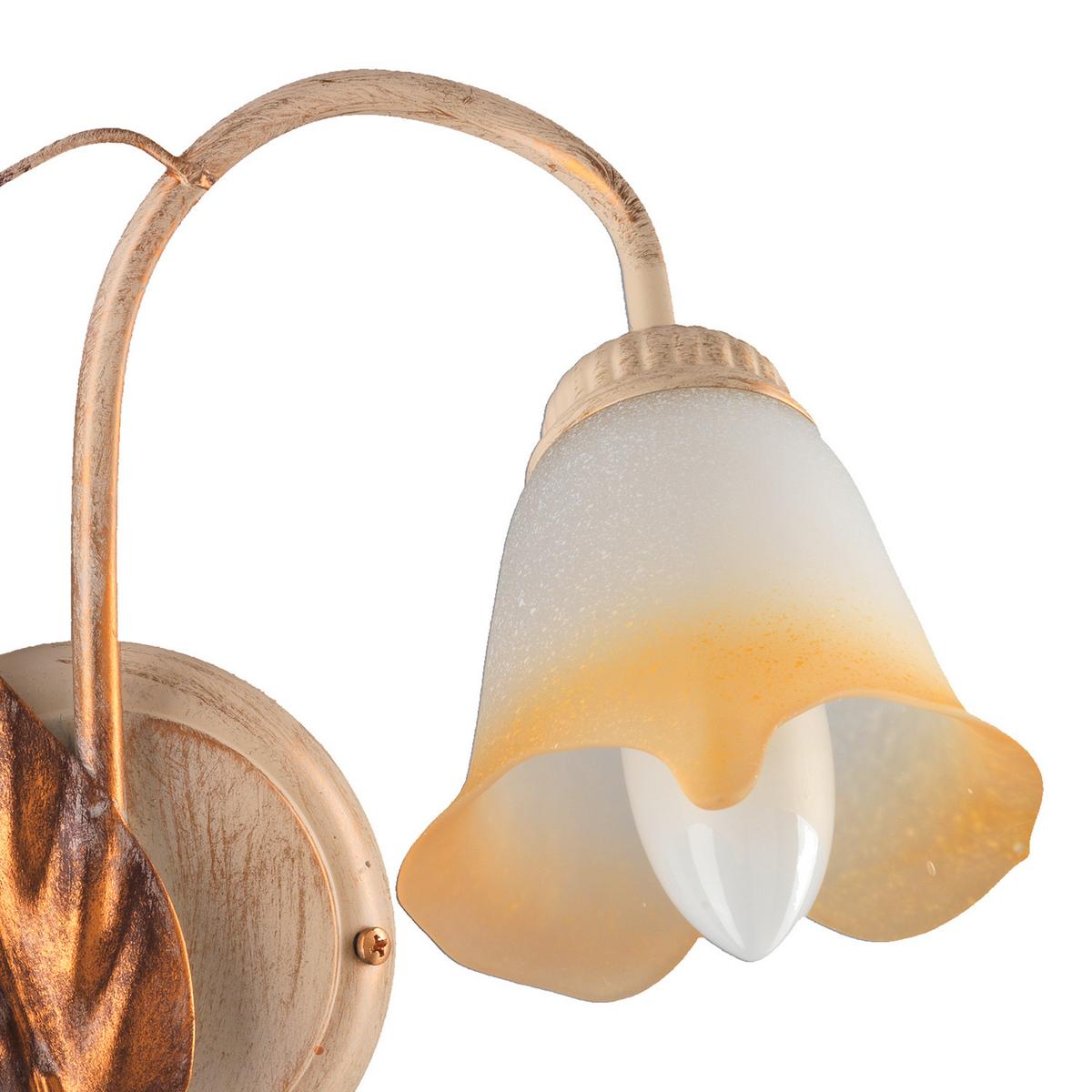 Wandleuchte 4647/ap1 - Beige/Weiß, Natur, Glas/Metall (30/30/35cm)