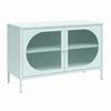 Kommode Luna Blau B: 100 cm - Blau, Design, Glas/Metall (100/64/40cm) - MID.YOU
