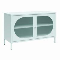 Kommode Luna Blau B: 100 cm - Blau, Design, Glas/Metall (100/64/40cm) - MID.YOU