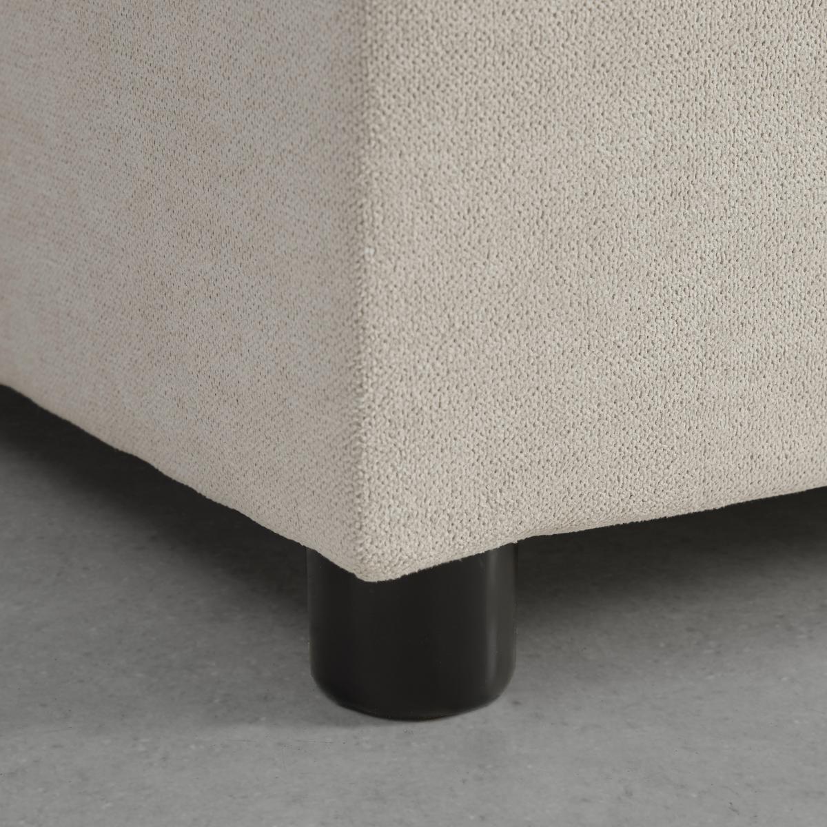 Postel boxspring s toperem, 180x200 cm, béžová - černá/béžová, Moderní, kov/dřevo (180/200cm) - Bessagi Home