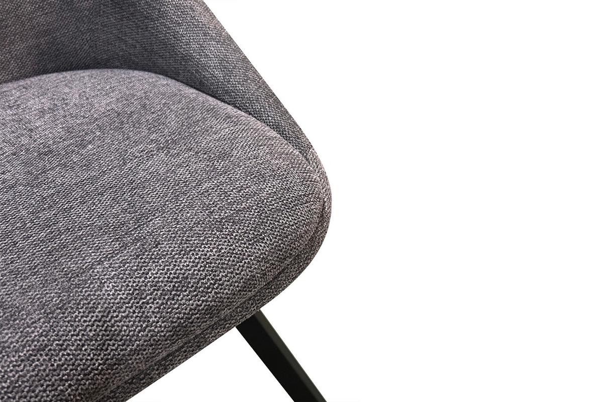 Esszimmerstuhl Jasper Anthrazit, Schwarz 2er Set - Anthrazit/Schwarz, Design, Textil/Metall (55/83/59cm) - MID.YOU