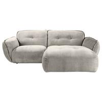 Ecksofa Fluffy Silberfarben S: 269x184 Cm - Silberfarben/Schwarz, MODERN, Textil (269/184cm) - Trendmanufaktur