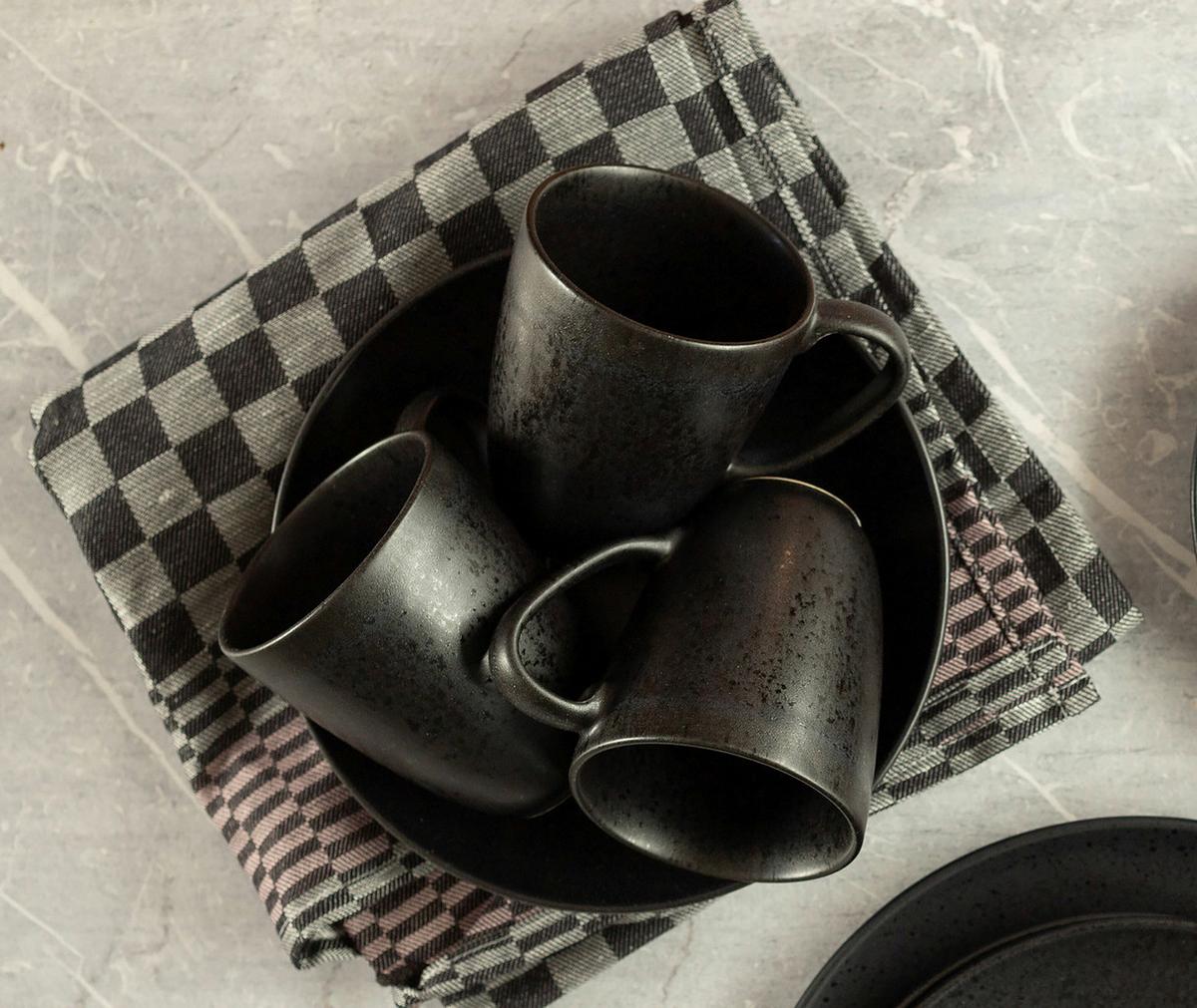 Frühstücksset Essential Schwarz, 18-Teilig - Schwarz, Trend, Keramik - Mäser