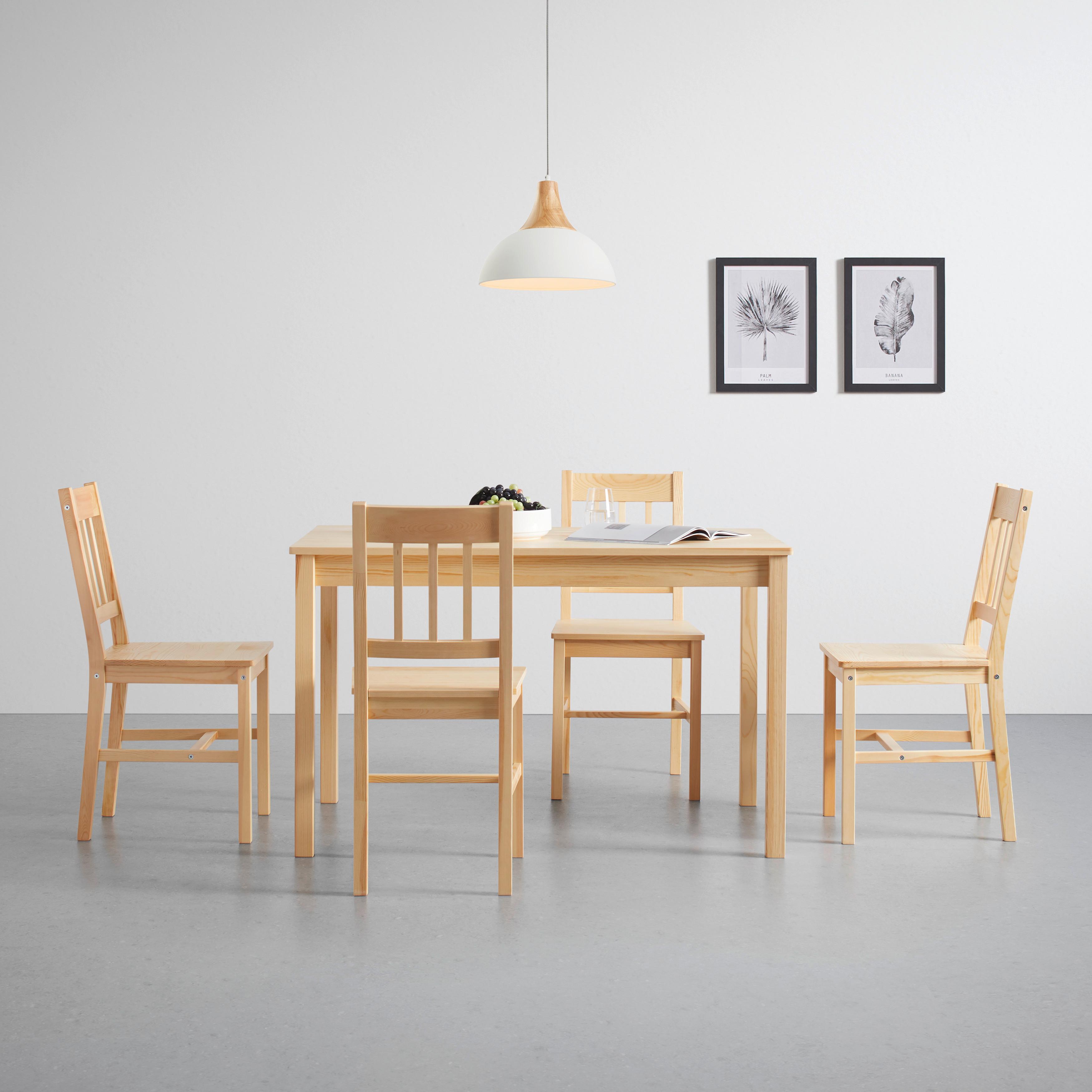 Stolová súprava AMIRA prírodná - prírodná farba, Modern, drevo (118/43/75/40.5/73/86cm) - Bessagi Home