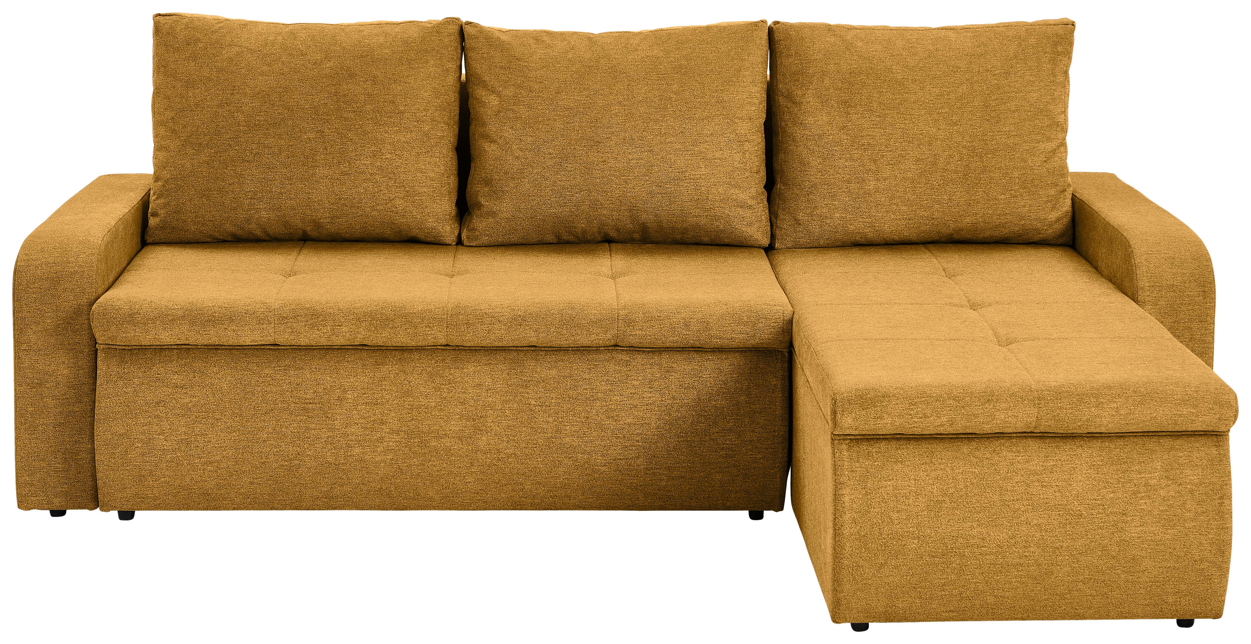 Ecksofa Larisa Gelb S: 235x158 cm - Gelb/Schwarz, KONVENTIONELL, Textil (235/158cm) - P & B