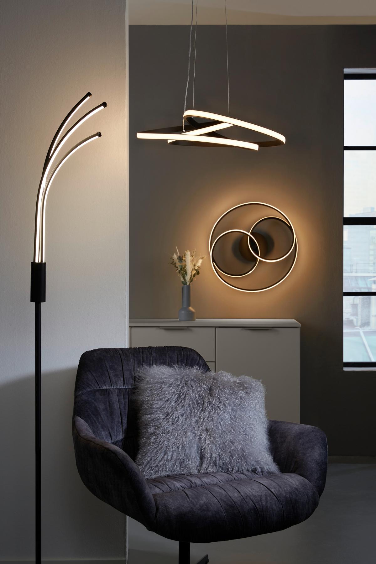 STROPNÉ LED SVIETIDLO Mofer, 50/13cm - čierna, Modern, kov/plast (50/13cm) - Premium Living